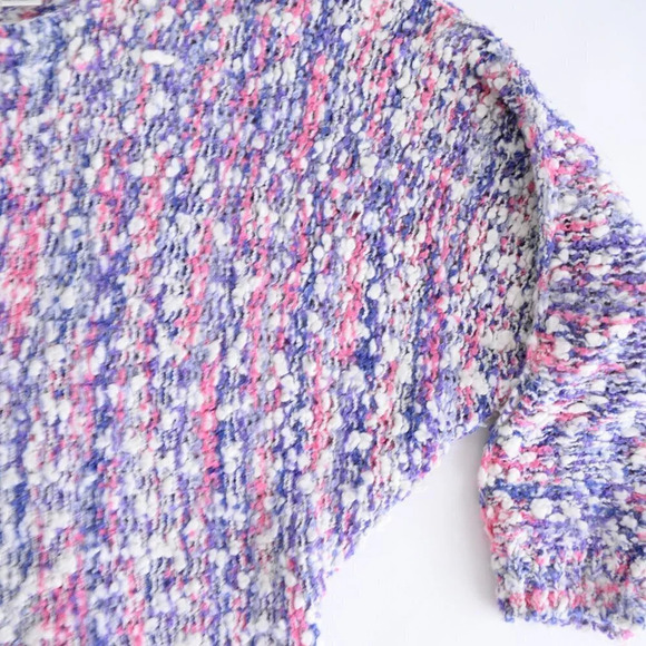 Vintage Gloria Vanderbilt Purple & Pink Knit Scoop Neck Sweater M - Picture 7 of 13
